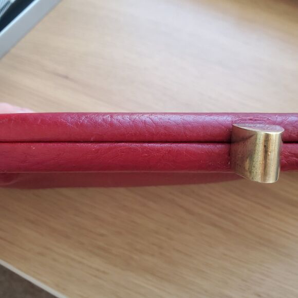 Vintage 50's Roger Van S Red Leather Clutch - Picture 7 of 9